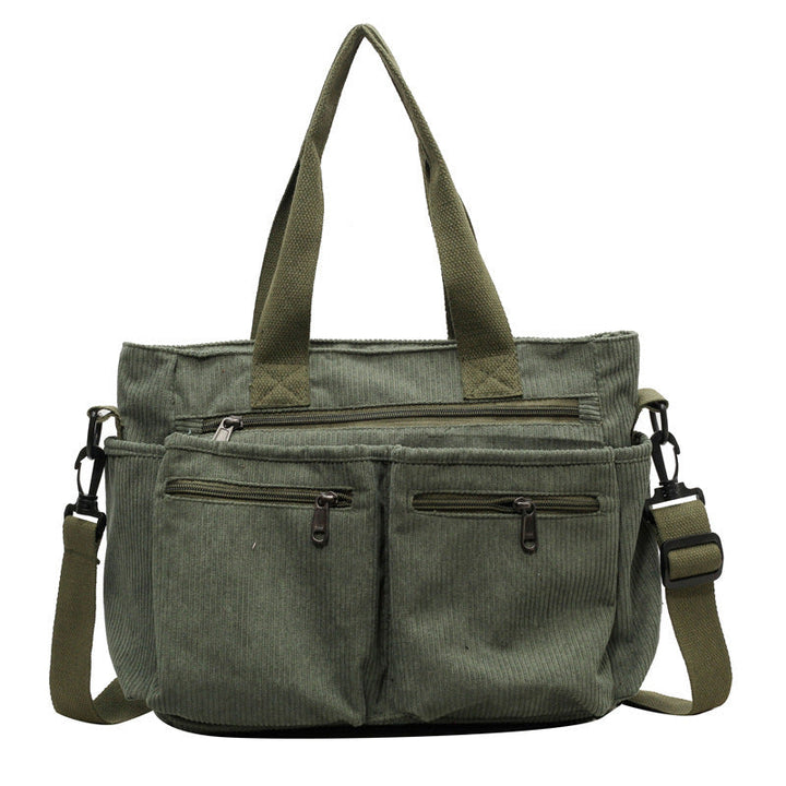 Trendy Corduroy Shoulder Bag - VelvetVogue-Green-State of Style
