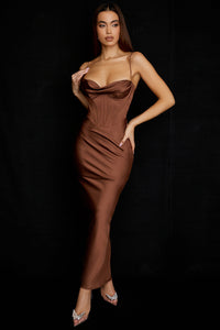 Trendy Corset Maxi Dress - Isabella-Brown (Sold out!)-XS-State of Style