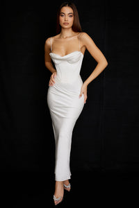 Trendy Corset Maxi Dress - Isabella-White-XS-State of Style