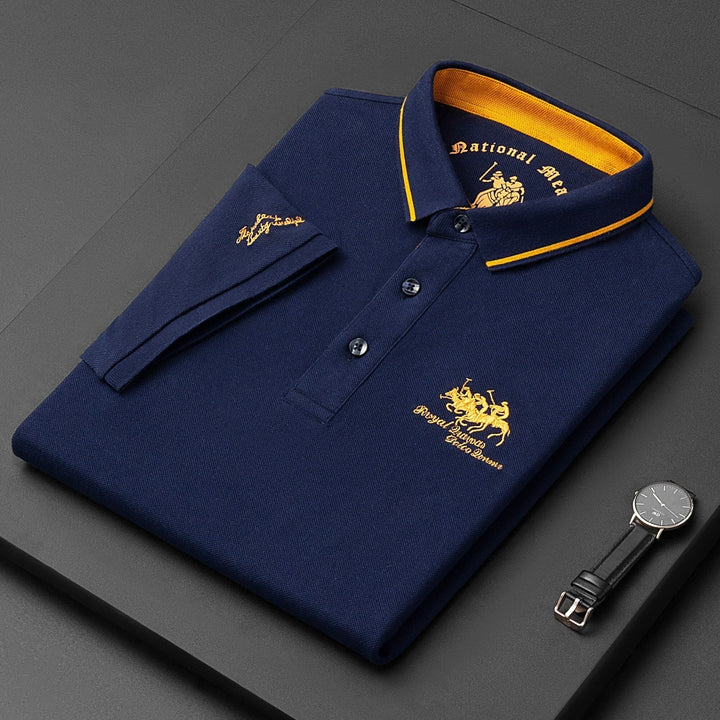 Trendy Embroidered Polo - Henry-Blauw-M-State of Style