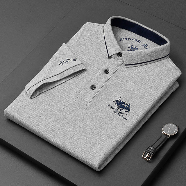 Trendy Embroidered Polo - Henry-Grijs-M-State of Style