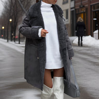 Trendy Faux Shearling Winter Coat - Livia-Grey-S-State of Style