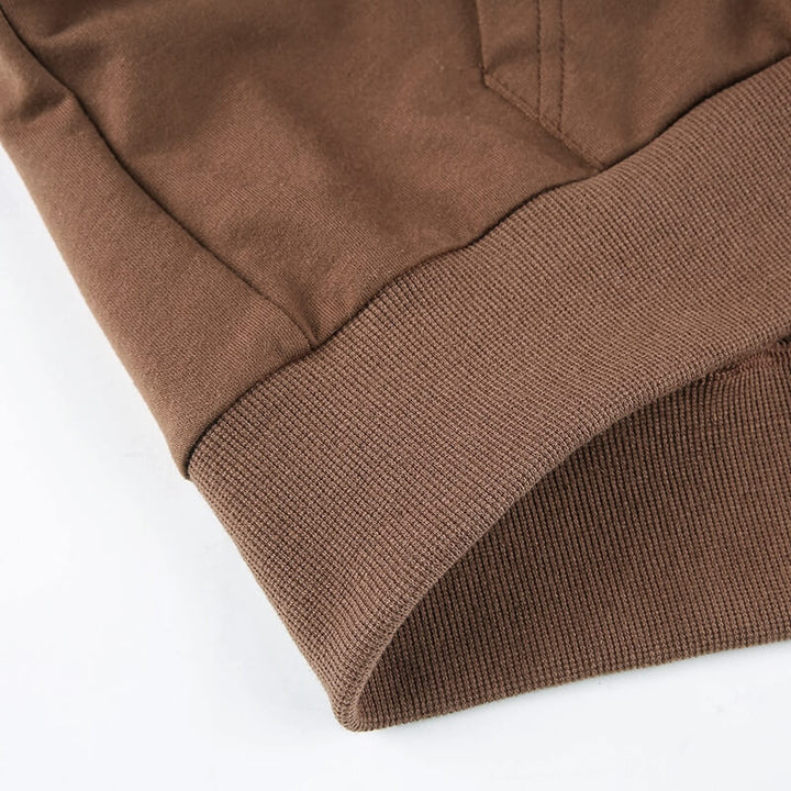 Trendy Fitted Women's Cropped Zip-Up Hoodie with Hood – Alina-Brown-S-State of Style