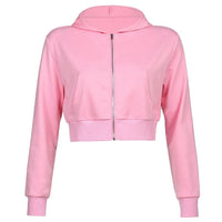 Trendy Fitted Women's Cropped Zip-Up Hoodie with Hood – Alina-Brown-S-State of Style