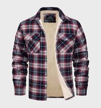 Trendy Flannel Men's Jacket in Vintage Style - Liam-Red-S-State of Style