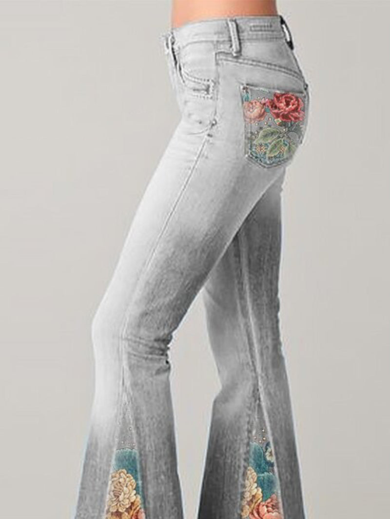 Trendy Flared Women's Jeans - Luna-Blue-S-State of Style