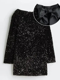 Trendy Glitter Midi Dress - Stella-Black-XS-State of Style