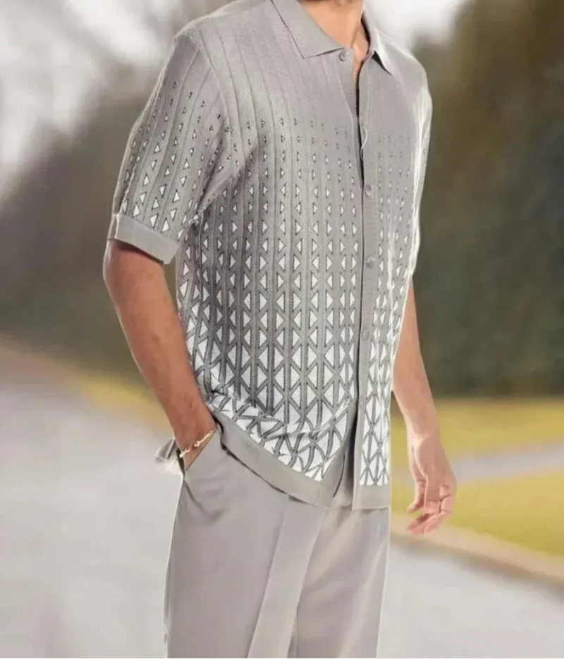 Trendy Harajuku two-piece set with 3D print for men – Kenji-Gray-S-State of Style