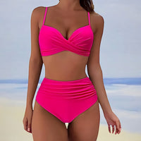Trendy high-waist bikini with a comfortable fit – Eula-Green-S-State of Style