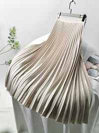 Trendy High-Waisted Pleated Skirt - Sofia-Beige-S-State of Style