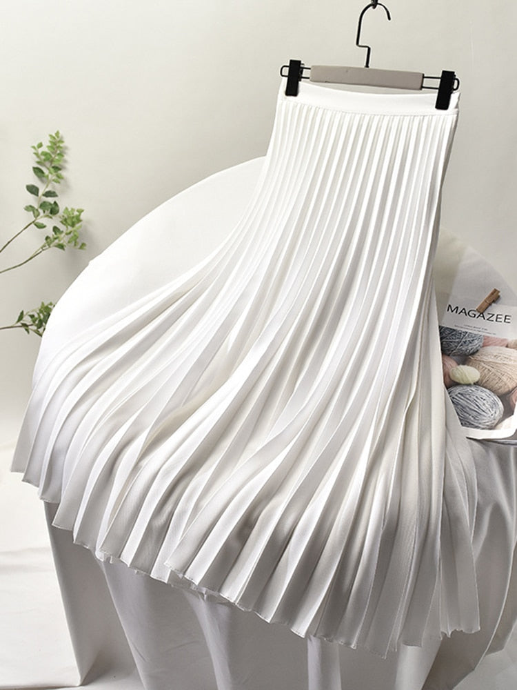 Trendy High-Waisted Pleated Skirt - Sofia-White-S-State of Style