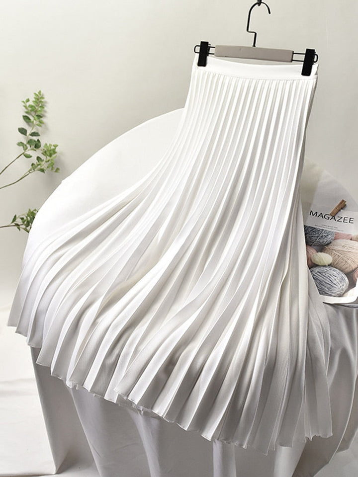 Trendy High-Waisted Pleated Skirt - Sofia-White-S-State of Style