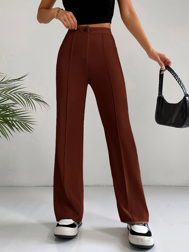 Trendy High-Waisted Pleated Women's Pants - Emilia-Burgundy-S-State of Style