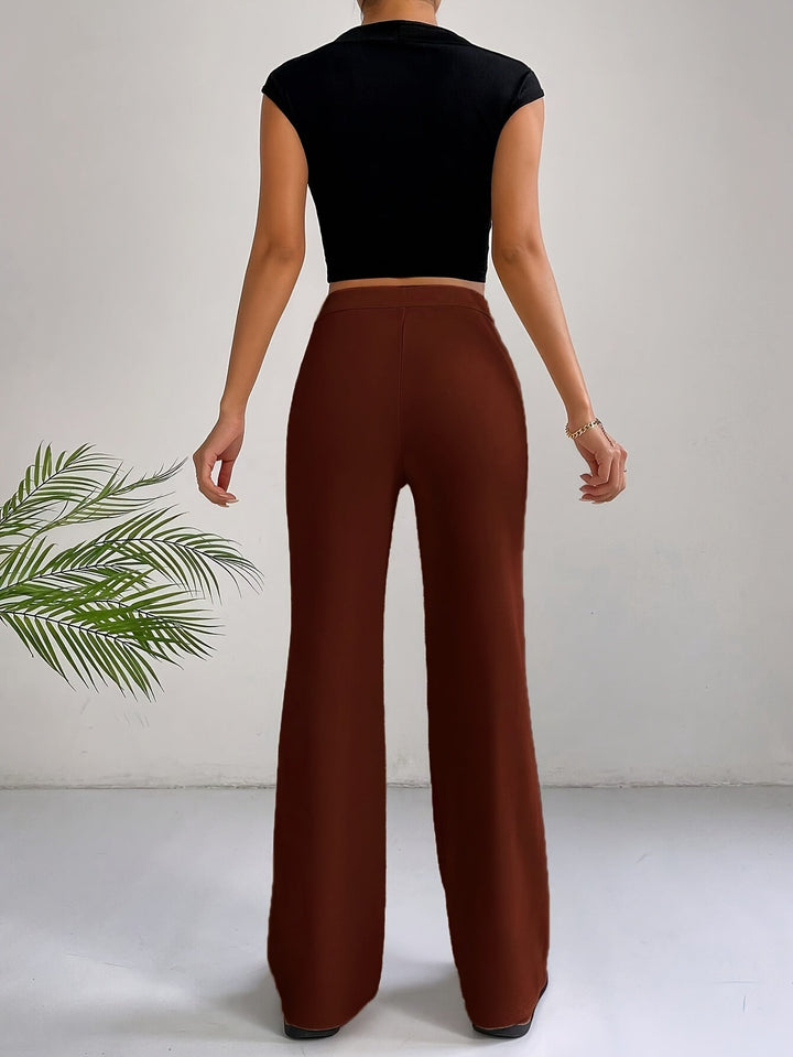 Trendy High-Waisted Pleated Women's Pants - Emilia-Grey-S-State of Style
