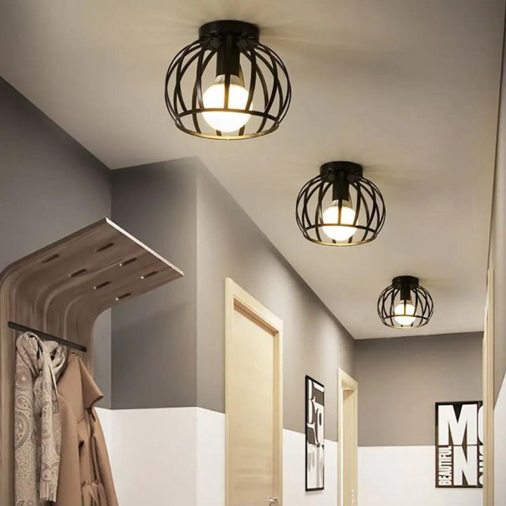 Trendy Industrial Ceiling Light with Open Design – ForgeLight-State of Style