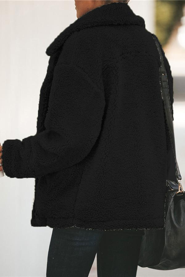 Trendy Jacket with Stand-Up Collar and Zipper - Amara-Black-S-State of Style