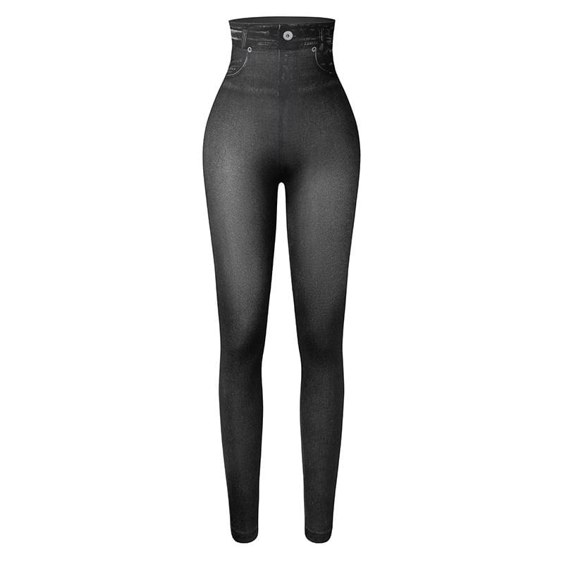 Trendy Jeans Legging - Stella-Black-S-M-State of Style