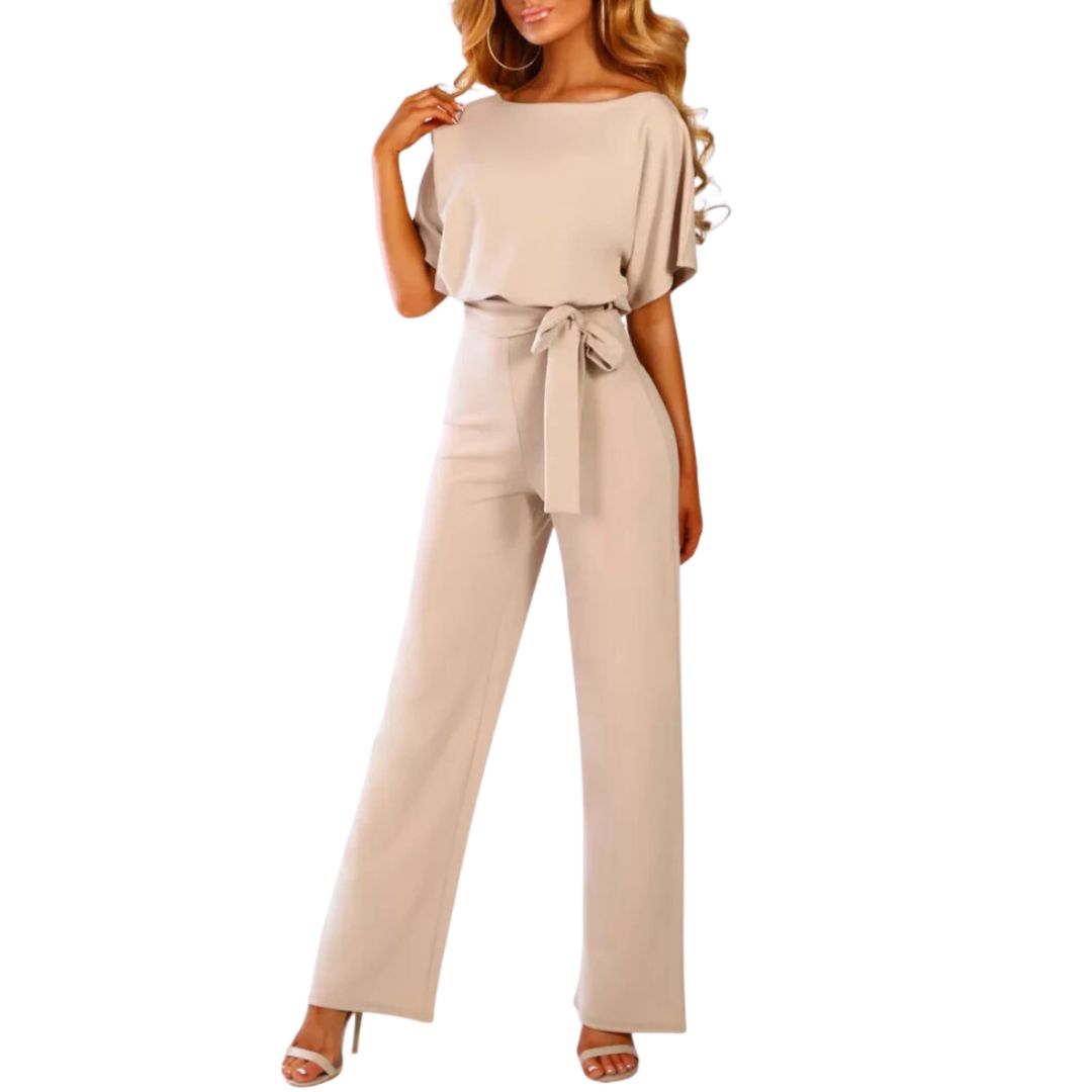Trendy Jumpsuit | Lucille Design | Stylish and Comfortable-Beige-S-State of Style