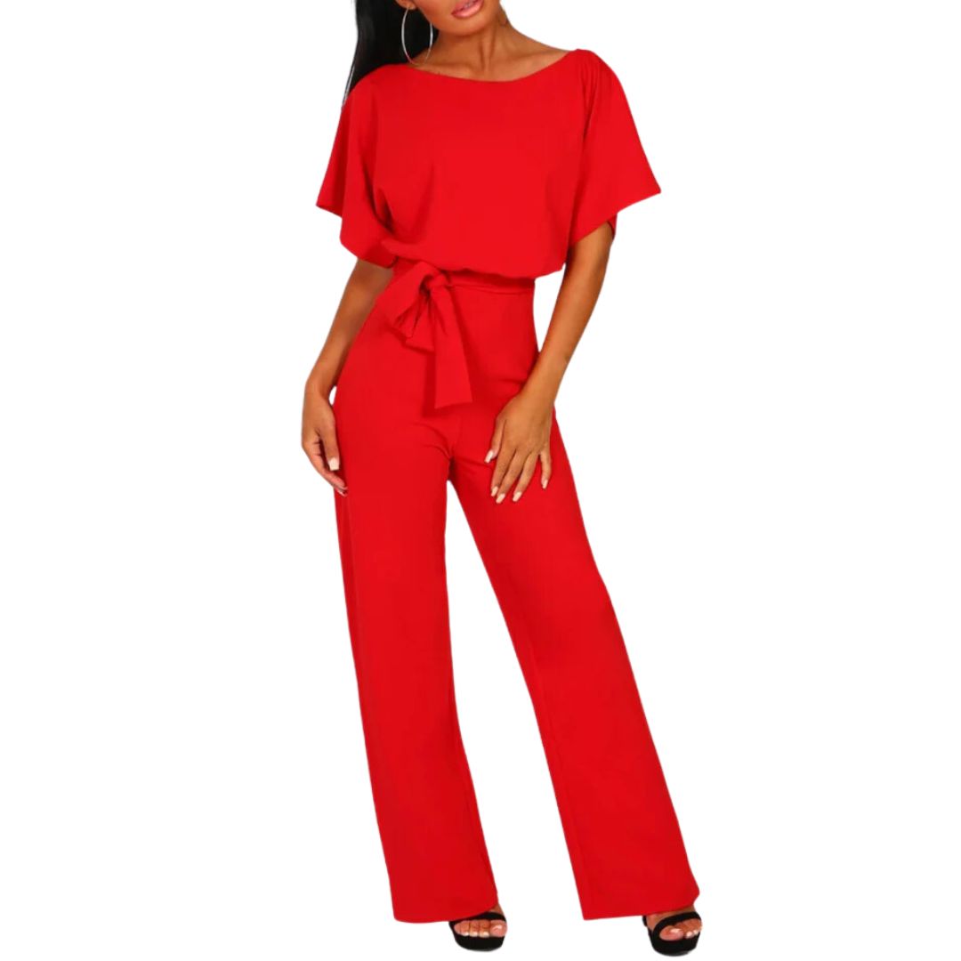 Trendy Jumpsuit | Lucille Design | Stylish and Comfortable-Red-S-State of Style
