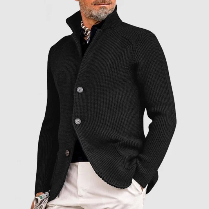 Trendy Knitted Men's Vest with Pockets - Oscar-Black-S-State of Style