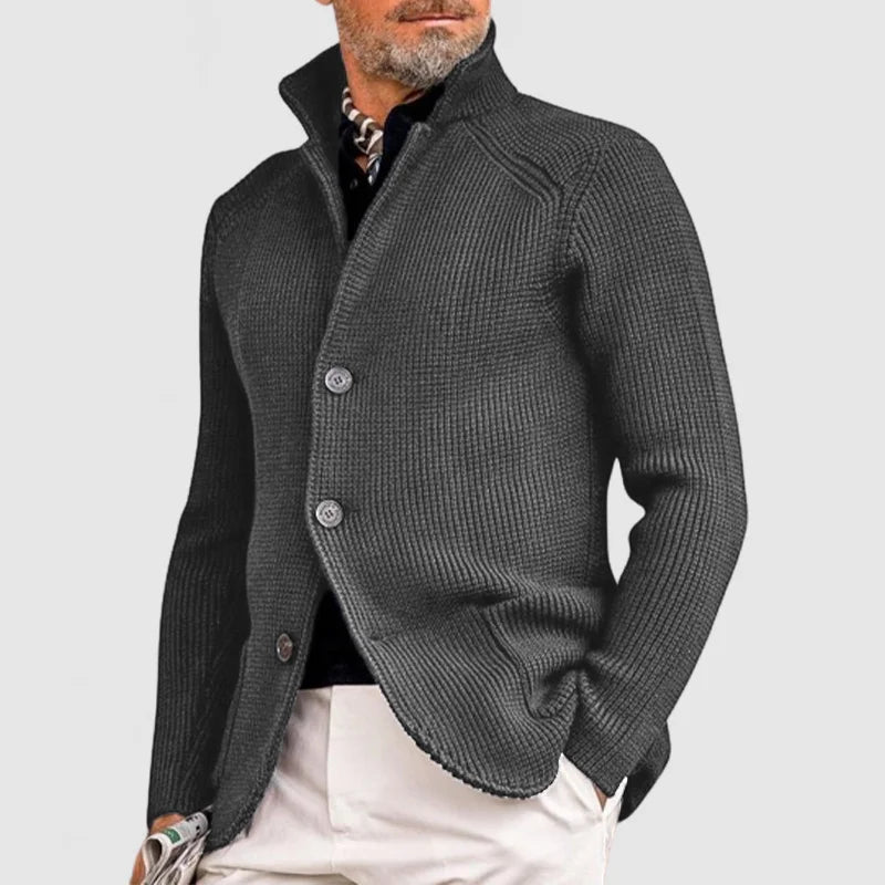Trendy Knitted Men's Vest with Pockets - Oscar-Grey-S-State of Style
