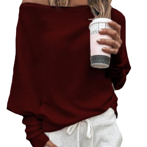 Trendy Knitted Off-Shoulder Women's Sweater - Sophie-Red-S-State of Style