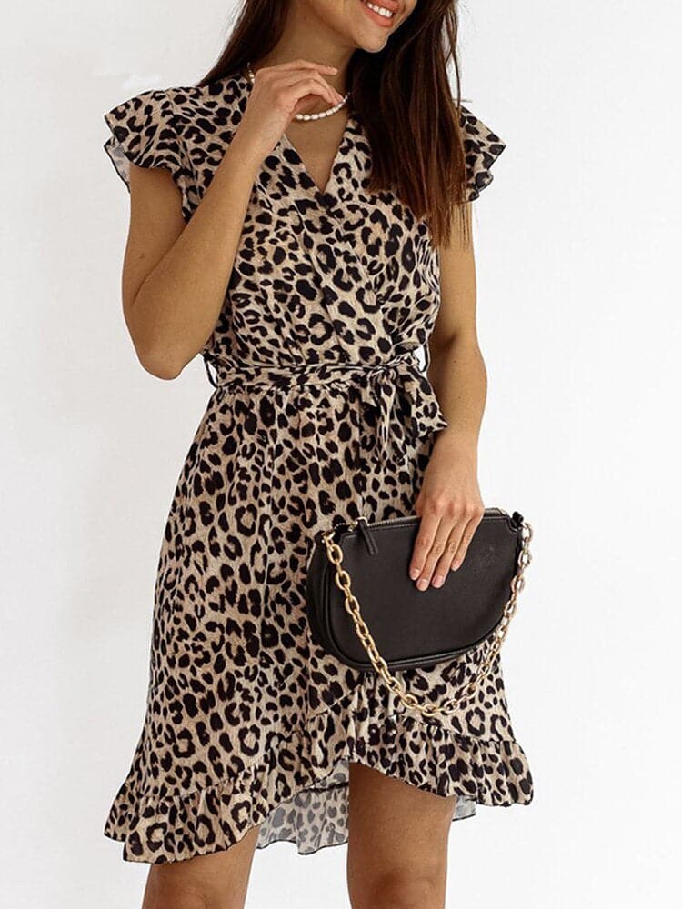 Trendy ladies' mini dress in leopard print – Amira-S-State of Style