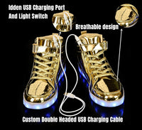 Trendy LED Sneakers with Rechargeable Lights - LumaBoost-Black-4-State of Style
