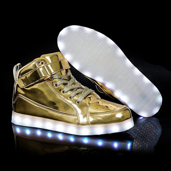 Trendy LED Sneakers with Rechargeable Lights - LumaBoost-Black-4-State of Style