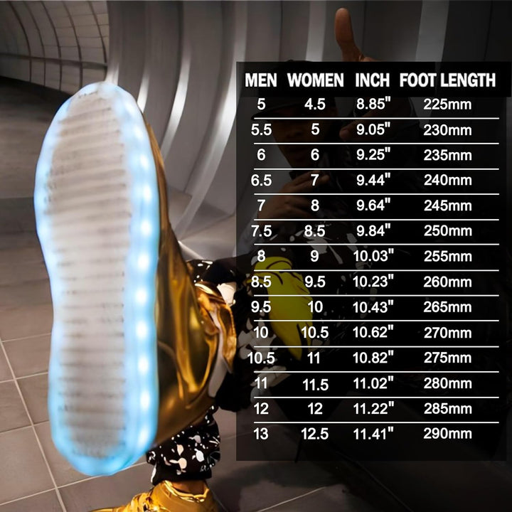 Trendy LED Sneakers with Rechargeable Lights - LumaBoost-Black-4-State of Style