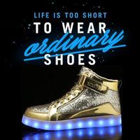 Trendy LED Sneakers with Rechargeable Lights - LumaBoost-Black-4-State of Style