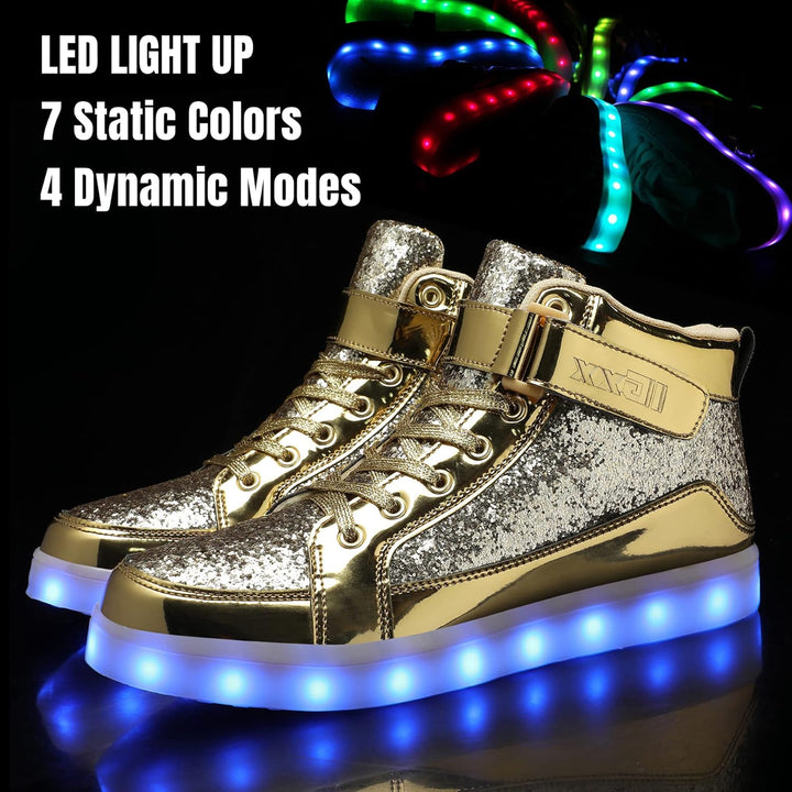 Trendy LED Sneakers with Rechargeable Lights - LumaBoost-Black-4-State of Style