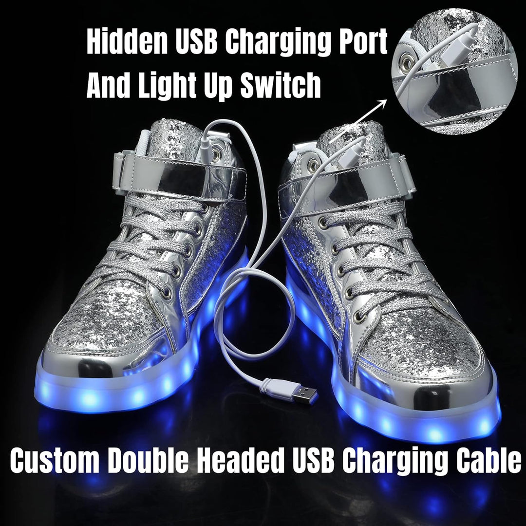 Trendy LED Sneakers with Rechargeable Lights - LumaBoost-Black-4-State of Style