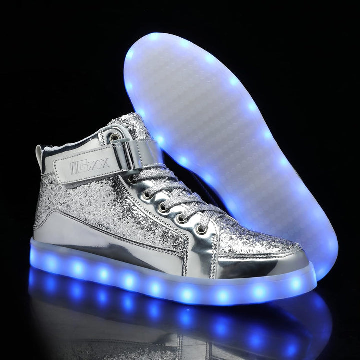 Trendy LED Sneakers with Rechargeable Lights - LumaBoost-Black-4-State of Style