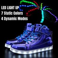 Trendy LED Sneakers with Rechargeable Lights - LumaBoost-Black-4-State of Style