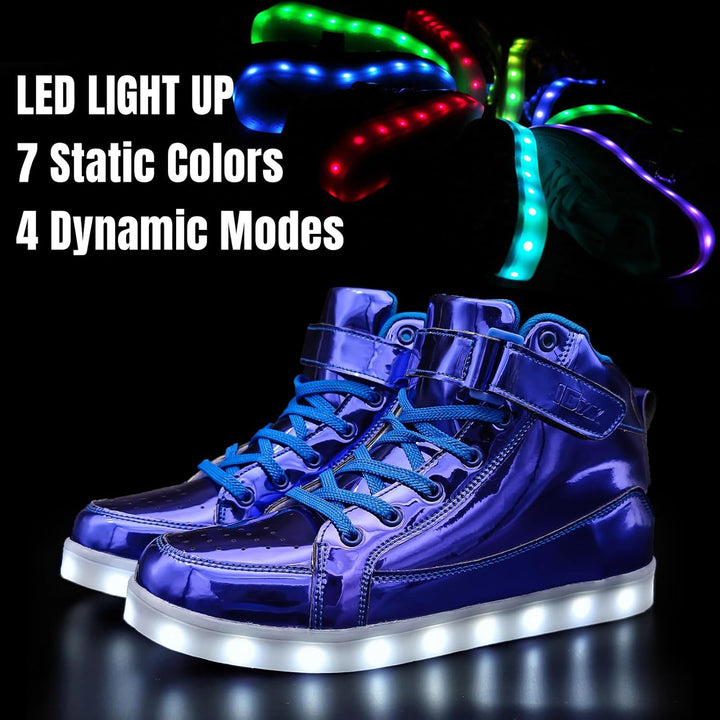 Trendy LED Sneakers with Rechargeable Lights - LumaBoost-Black-4-State of Style