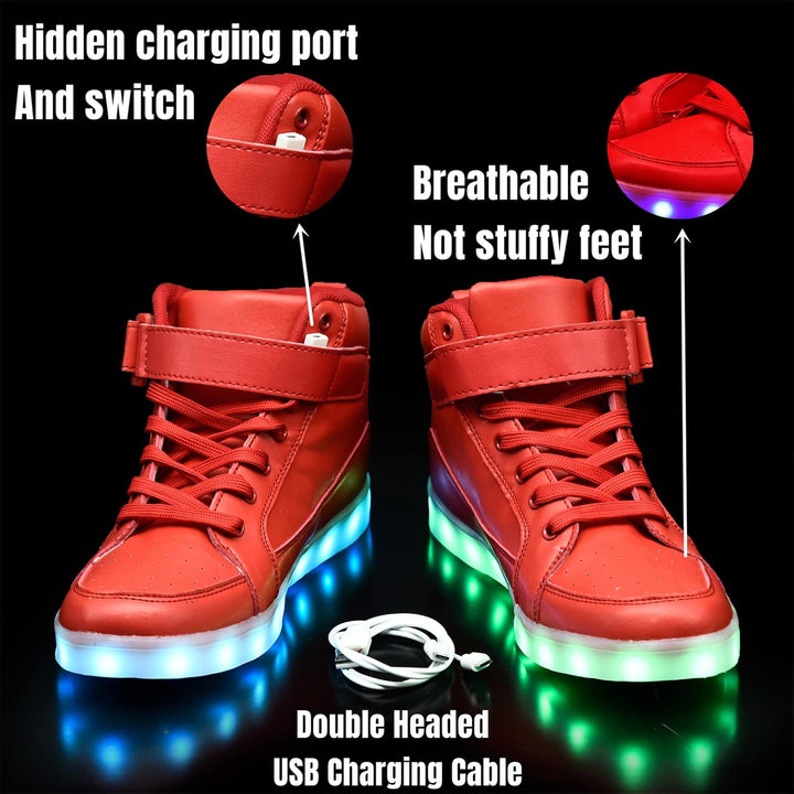 Trendy LED Sneakers with Rechargeable Lights - LumaBoost-Black-4-State of Style