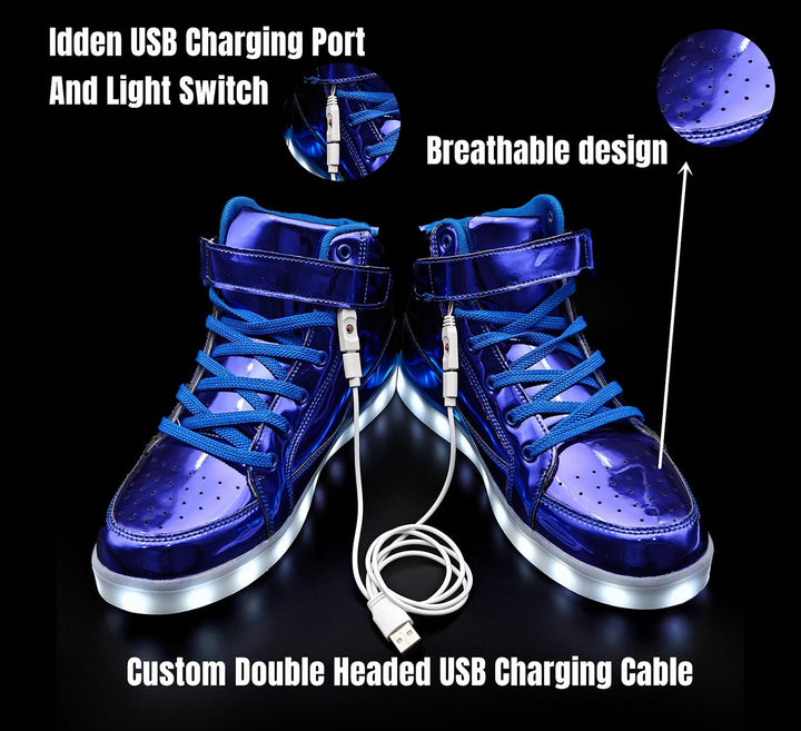 Trendy LED Sneakers with Rechargeable Lights - LumaBoost-Black-4-State of Style
