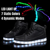 Trendy LED Sneakers with Rechargeable Lights - LumaBoost-Black-4-State of Style