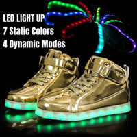 Trendy LED Sneakers with Rechargeable Lights - LumaBoost-Black-4-State of Style