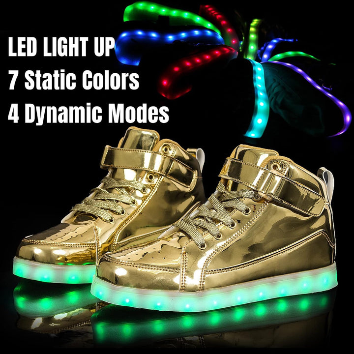 Trendy LED Sneakers with Rechargeable Lights - LumaBoost-Black-4-State of Style
