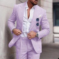 Trendy Linen 2-Piece Beach Suit for Men - Caden-Purple-S-State of Style