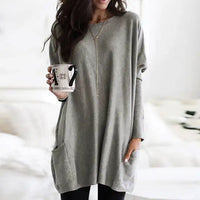 Trendy Long Sleeve Tunic - Celina-Dark Pink-S-State of Style