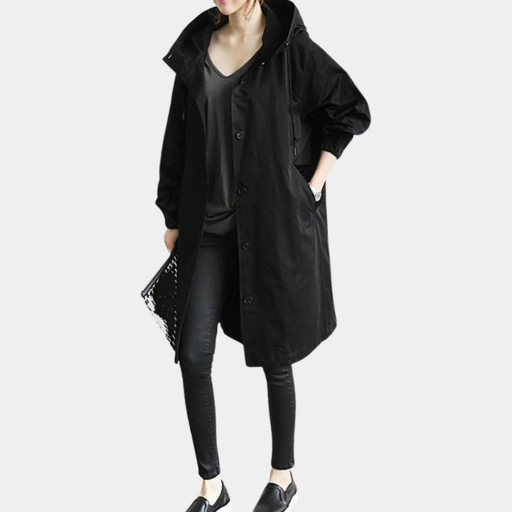 Trendy Long Women's Coat - Alessia-Black-XS-State of Style