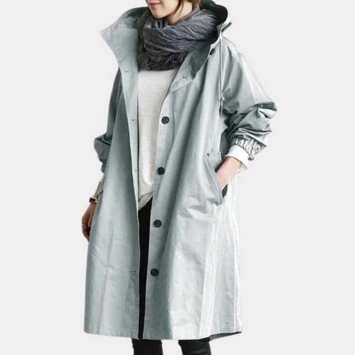 Trendy Long Women's Coat - Alessia-Light Blue-XS-State of Style