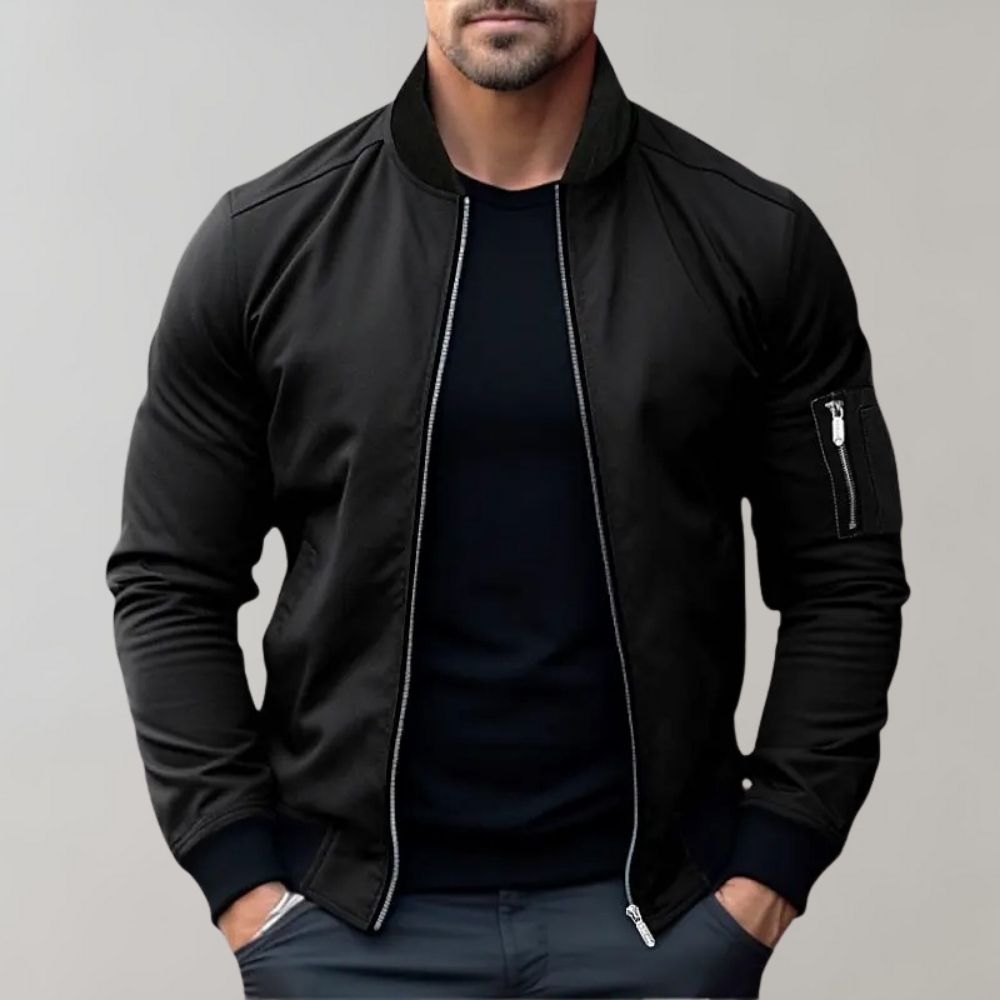 Trendy Men's Bomber Jacket - Chase-Black-M-State of Style