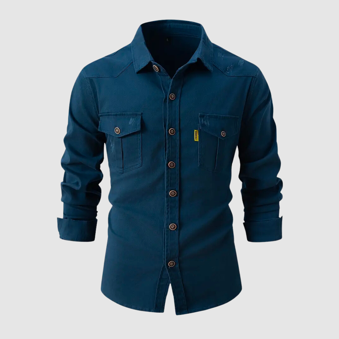 Trendy Men's Shirt - Kingsley-Blue-S-State of Style