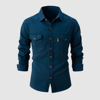 Trendy Men's Shirt - Kingsley-Blue-S-State of Style