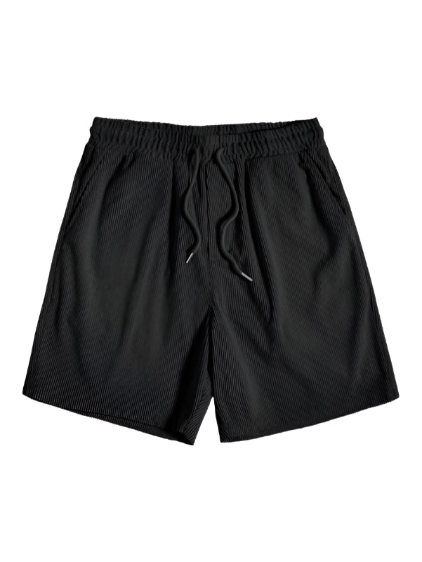 Trendy men's summer set with striped design - Beach Style-Beige-State of Style