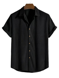 Trendy men's summer set with striped design - Beach Style-Beige-State of Style